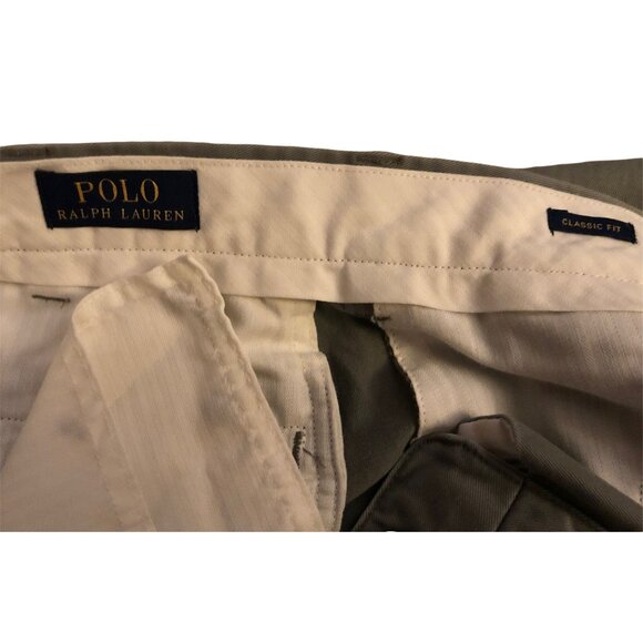 POLO BY RALPH LAUREN - MENS GREY 100% COTTON FLAT FRONT DRESS PANTS SIZE 38X32 - Picture 5 of 7
